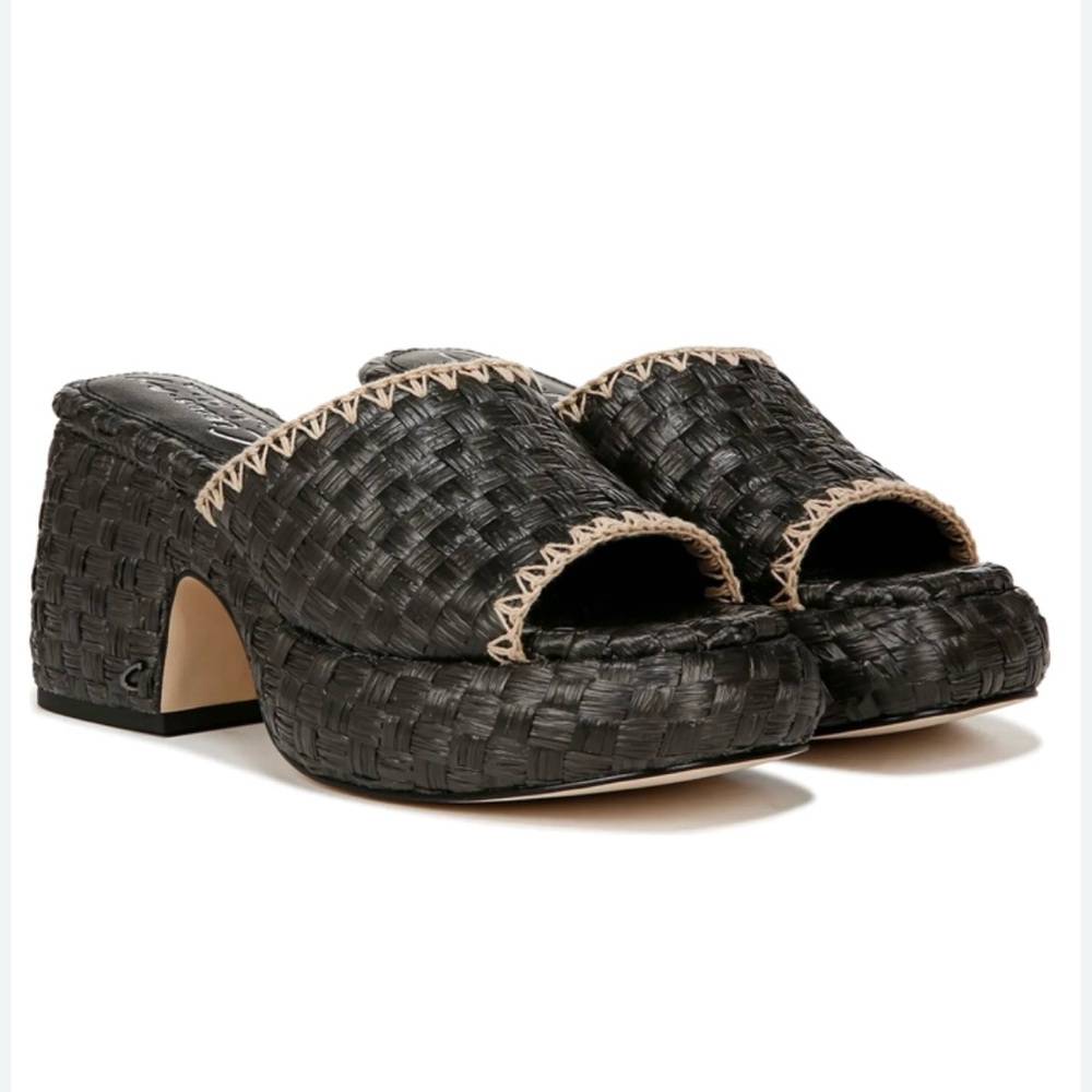 NWT Sam Edelman Ilyse black raffia platform sandals